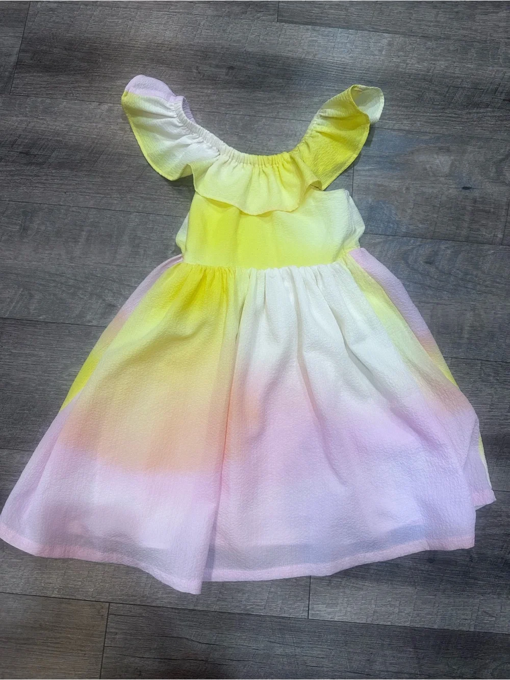 Old Navy Girls' Pink and Yellow Ombre Ruffle Dress